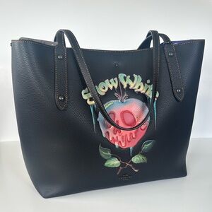 Coach Black Tote with Snow White Apple Design
